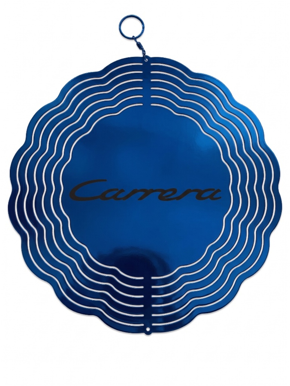 10" Porsche Carrera Kinetic Wind Spinner - Blue Metal Hanging Yard Decor